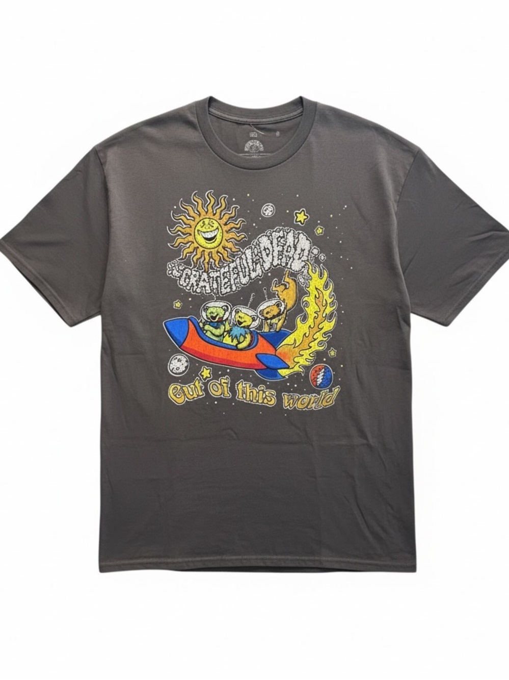 Grateful Dead Liquid Blue "Out Of This World" Graphic T-Shirt Charcoal Gray XL